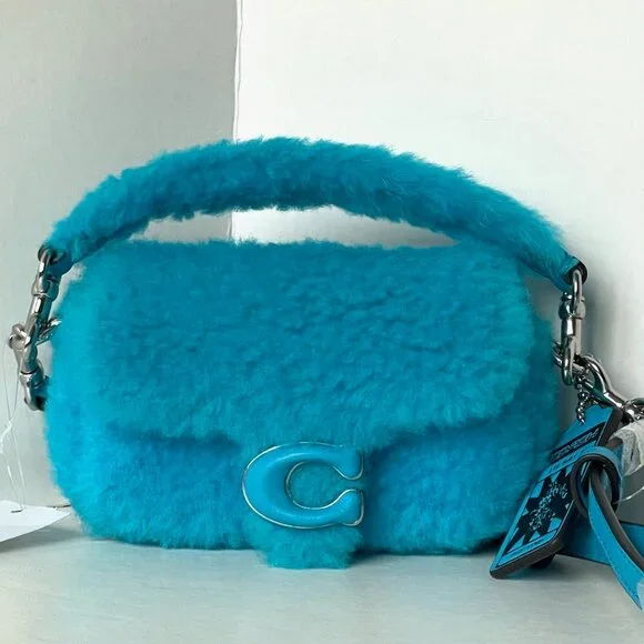 COACH x Lil Nas X Tabby 12 Shearling 2 Way Bag Montero Blue CP940 - Picture 2 of 14